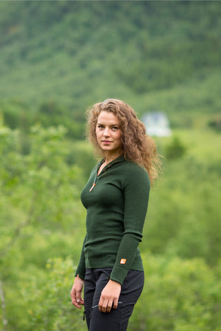 Anti-Tex 2.0 Half Zip Wool Sweater, Olive green